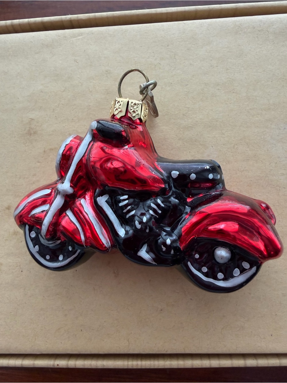 Department 56 Hand Blown Red Motorcycle Ornament